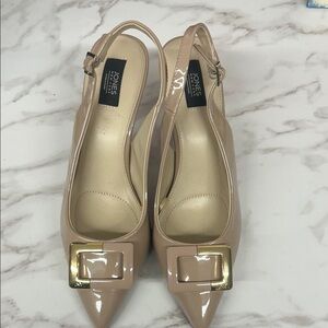 Jones New York Nude Patent Slingback Heels